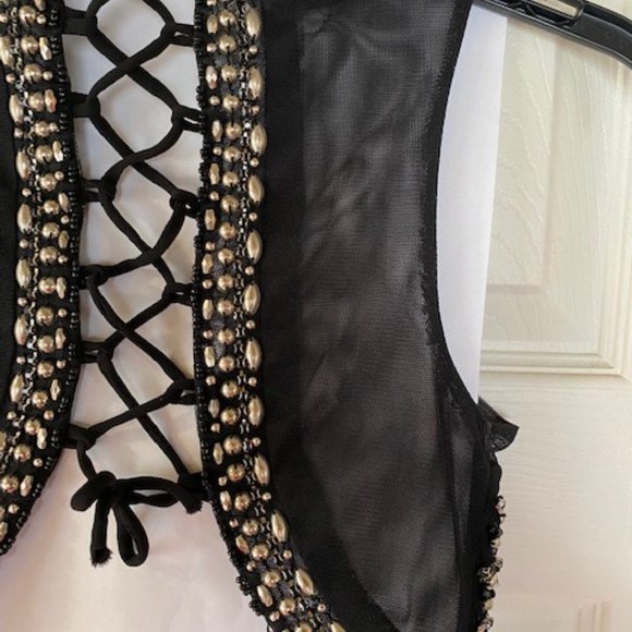 Black "Say YES to the PROM" Dress, Size 0 - Two-piece, beaded prom dress - Picture 6 of 10